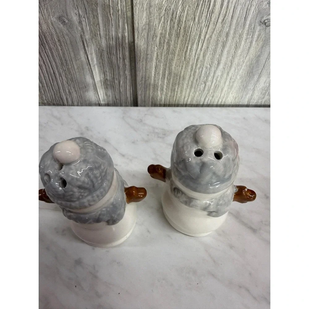 Snowman Salt and Pepper Shakers Set North Pole Christmas Holiday Winter Decor